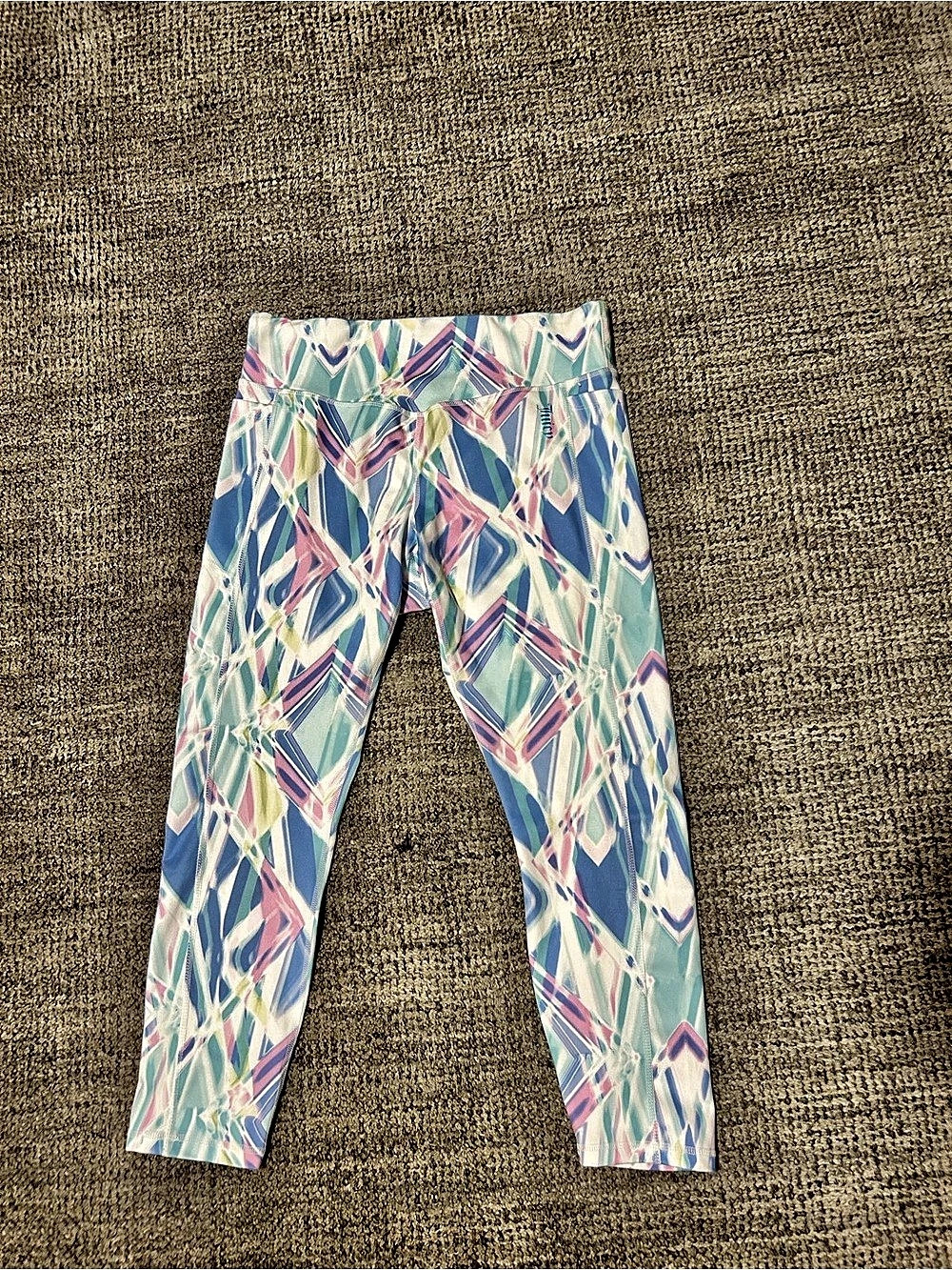 Juicy Couture Geometric Print Leggings in Blue & Pink Size XL